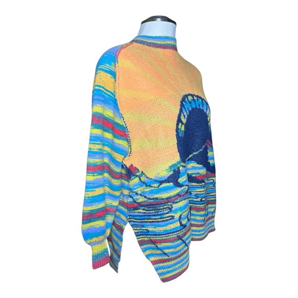 BDG Multicolor Maura Rainbow Knit Sunshine Colorful Oversized Spring Sweater - Picture 8 of 15